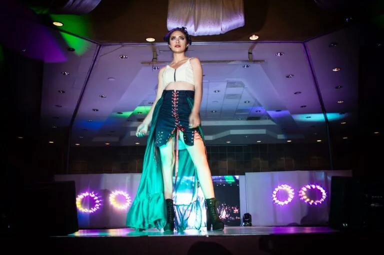 Women's White V-neck Spaghetti-strap Top and Blue Skirt