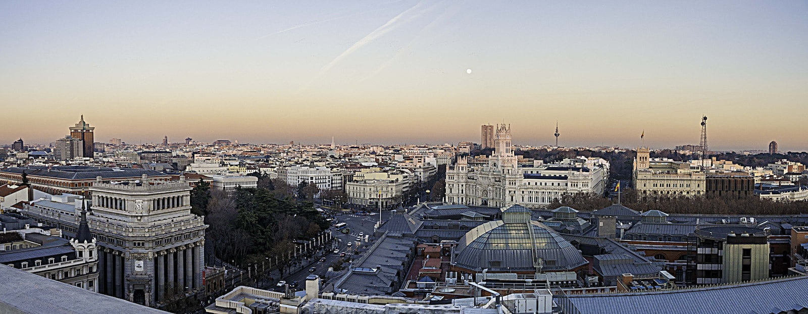 View of Madrid during Sunset
